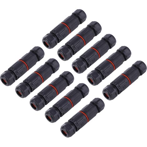 10 pièces Câble électrique étanche IP68 Connecteur 3 broches Prise extérieure 0,5 mm²2,0 mm² (1/5)