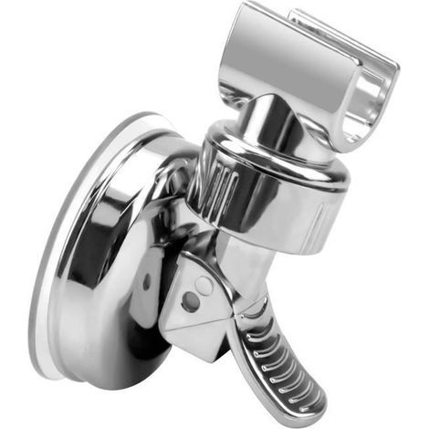 Support Pommeau de Douche, Support Douche Ventouse Rotation 360° Reglable Sans Percer pour Salle de Bains (1/4)