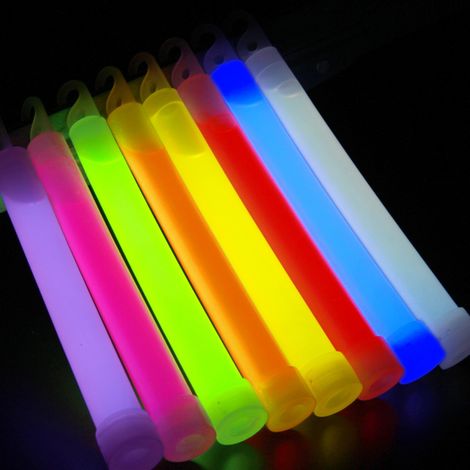 10 bâtons lumineux mélangés, lumière fluorescente pour camping, randonnée, urgences, concerts nocturnes extérieurs - Accessoires de sécurité luminescence dans le noir (1/5)