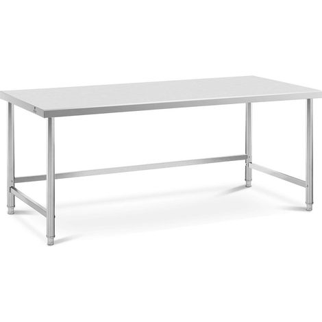 Table de travail - Royal Catering - Acier inoxydable - Capacité : 100 kg - 200 x 90 cm (1/5)