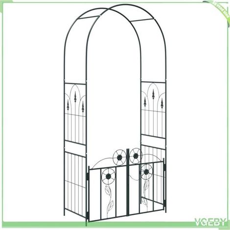 Arche de jardin - FAFEICY - 42021344 - Noir - 102x50x218 cm - Métal - Serrure à mortaise (1/5)