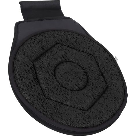 Coussin pivotant à 360° pour voiture, antidérapant, respirant et rotatif, soulageant la fatigue lombaire, idéal pour les femmes enceintes et les personnes âgées (noir). (1/5)