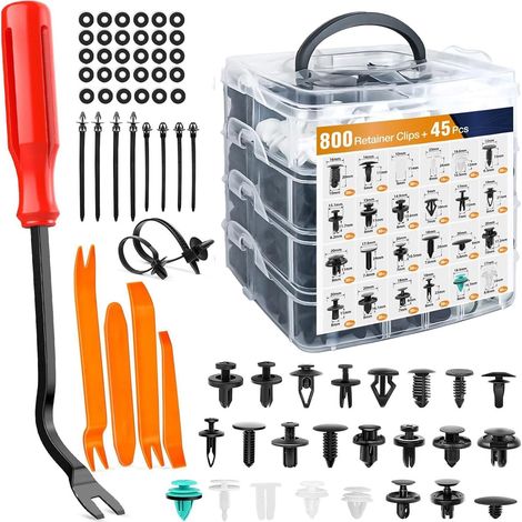Lot de 845 clips de fixation pour pare-chocs de voiture, boucles de voiture, rivets en plastique, boucles de voiture (1/5)