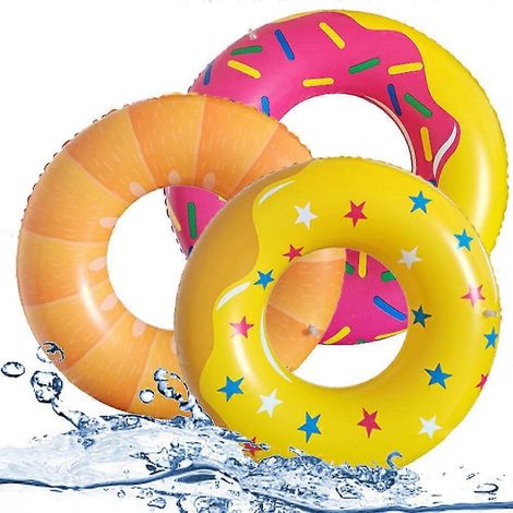 Lot de matelas gonflables pour piscine, adaptés aux enfants et aux adultes, bouées amusantes compatibles avec les décorations de fête à la piscine. (1/5)