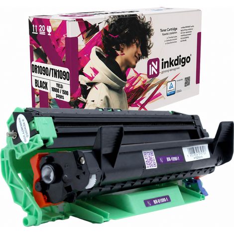 Tamburo Inkdigo + toner TN1090 DR1090 compatibile con Brother DCP-1622WE, certificato TÜV. (1/5)