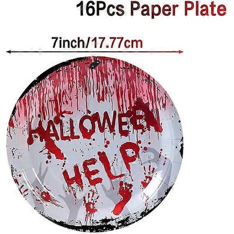 Cadeaux pour Halloween-as picture 7inch plate Latest Banner Backdrop Happy Decoration For Home Bloody Bat Pumpkin Ghost Print Banner Suppiles (1/5)