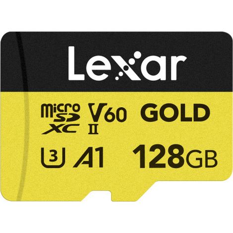 Carte mémoire microSDXC Lexar Gold 128 Go UHS-II V60 A1 (1/5)
