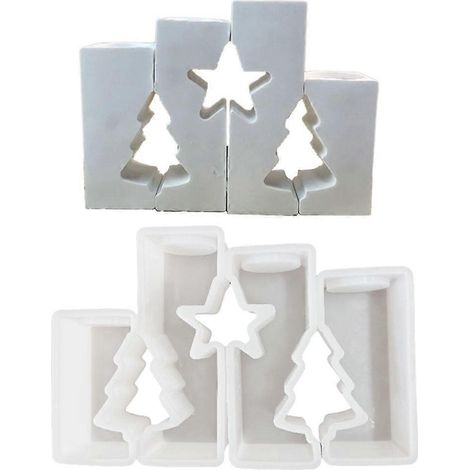 Moule en silicone pour bougeoirs, bougeoirs 3D en forme d'arbre, porte-bougies chauffe-plat pour Noël (1/4)
