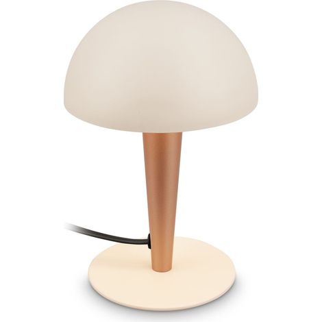 Briloner Lampada Da Tavolo In Metallo Ø15x22,5 cm Attacco E14 Max. 10W Interruttore Sul Cavo Grigio Caldo Caffè - Lampada Da Comodino Soggiorno Camera Ufficio (1/5)