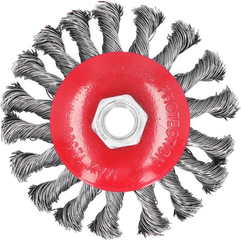 Jeffergarden Brosse métallique torsadée, godet de meulage à nœuds, outil de meulage pour enlever la rouille et la peinture, écrou M10x1,5, 10 cm (1/5)