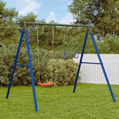 Balançoire enfant : Ensemble de balançoire d'extérieur avec balançoires et trapèze jeu extérieur enfant, aire de jeu jardin, balançoire enfant , pour jardin, usage domestique , enfant 3-8 ans (1/5)
