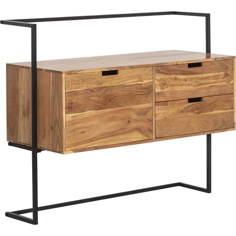 Meuble sous vasque en bois d'acacia et métal Ninon (1/5)