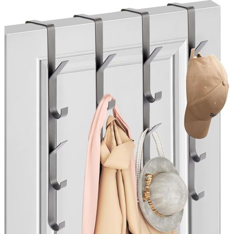 4er-Pack Türhaken aus Edelstahl – Universeller vertikaler Türhaken – Handtuchhalter über der Tür – Türhaken aus Edelstahl für Kleidung, Handtücher, Bademäntel (1/5)