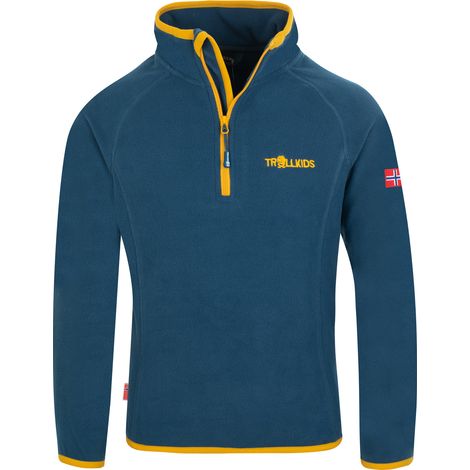 Felpa Trollkids Kids Nordland con mezza zip in pile blu (707-146) 98
