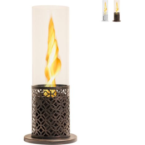 Chimenea de bioetanol portátil de mesa para interiores y exteriores llama tornado Tolosa - Negro
