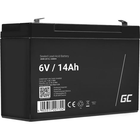Green Cell AGM34 batería para sistema ups Sealed Lead Acid (VRLA) 6 V 14 Ah
