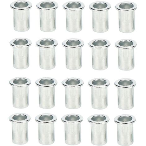 Kit de 20 écrous à sertir M8x10 en alliage d'aluminium à tête plate standard - Outil de fixation (1/5)