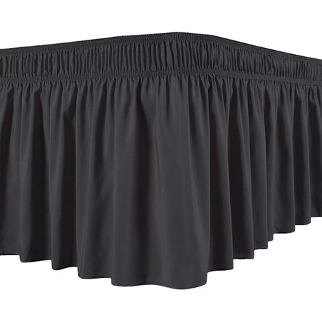 LYERCW - Couvre-lit soyeux et luxueux, facile à installer, couleurs inaltérables, volants élastiques, noir, 100 x 200 cm (1/5)