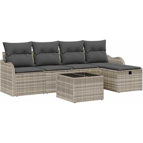 Maison Exclusive - Conjunto de sofá de jardín 6 uds. Poliratán (1/5)