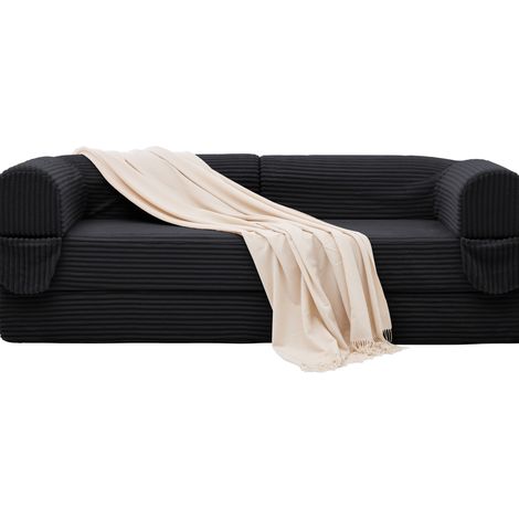 2-Sitzer-Schlafsofa aus Cord, schwarz MODENUIT (1/5)