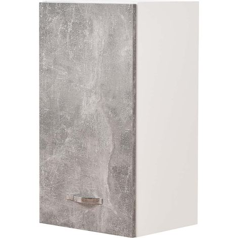 Pensile da Cucina Armadio Sospeso da Parete Design Minimal Colore Grigio Cemento (1/5)