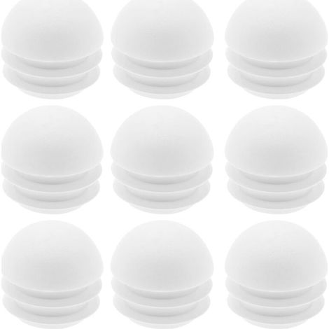 36 pezzi di tappi terminali rotondi in plastica per tubi da 25 mm, accessori per mobili, gambe per tavoli, sedie, bianco