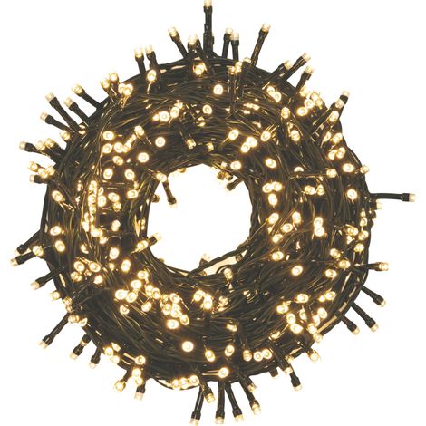 LUCI DI NATALE PER INTERNO ED ESTERNO BIANCO CALDO  500 led cavo luci 22,5 mt.