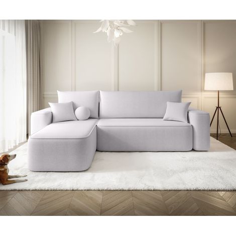 Ecksofa Schlafsofa Sofa AGEPO Stoff Curio Hellgrau Ottomane Links (1/5)