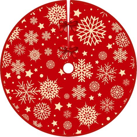 Jupe Arbre De Noël - En Tissu Doux Et Épais - Pour Cacher Le Support D'Arbre Et Les Câbles Lumineux - Idéal Salon Chambre Jardin - 1 Pièce (1/5)