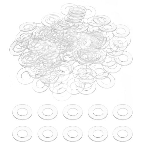 120 Pièces Rondelles Plates PVC M8 8mm DI 16mm Transparent (1/5)