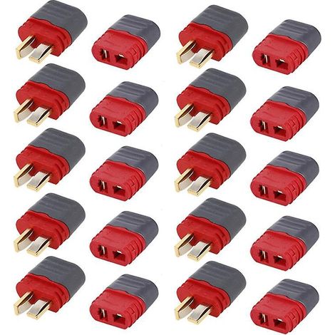 10 Paar Deans T-Stecker (männlich/weiblich) für ferngesteuerte Autos, FPV-Rennwagen, Quadcopter und Multicopter (1/5)