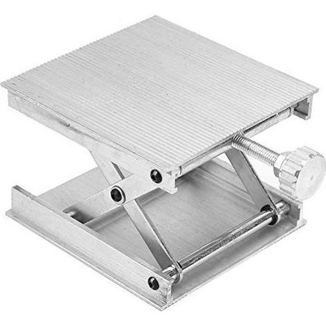 Table support élévateur aluminium – 90x90mm – niveau laser – réglable – expérience scientifique (1/5)