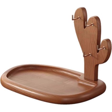 Rustikale Schlüsselschale aus Holz – mit Haken – für Schlüssel und Schmuck (1/5)