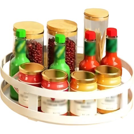 Étagère de rangement de cuisine rotative à 360 degrés, support pour épices, boîte de rangement pour huile, sel, sauce, vinaigre, support pour pots d'épices (1/5)