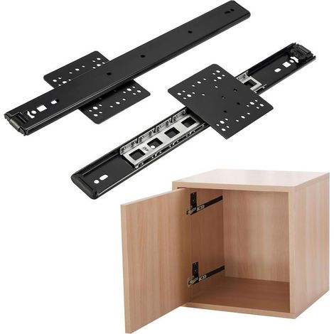 Concealed sliding rails for cabinet doors, 2 pieces, 30–70 cm each, ball bearing guide, side mounting, pocket sliding door rails, sliding door fittings for cabinets, wardrobes (50