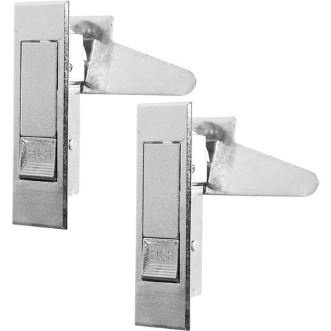 Serrure à bouton-poussoir pour armoire, alliage de zinc, 2 pièces
