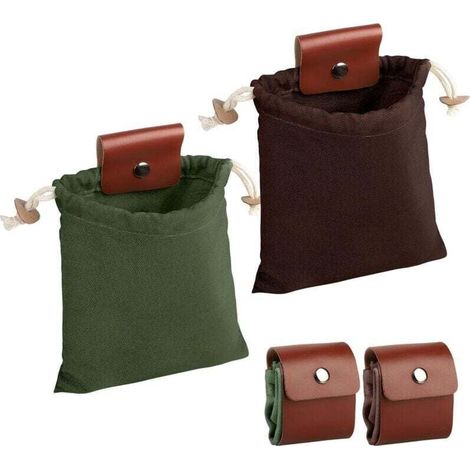 Sac De Recherche De Nourriture, 2 Pcs Pochette De Recherche De Nourriture en Toile, Pochette De Ceinture De Recherche De Champignons, Sac De Brousse pour Camping, RandonnéE, (1/4)