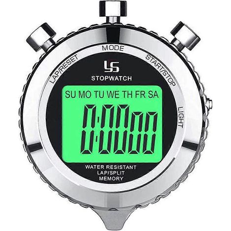 Chronomètre numérique en métal avec rétroéclairage, chronomètre 2 tours pour compétitions sportives (1/5)