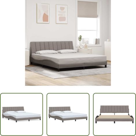 vidaXL Kopfteil - Bettgestell ohne Matratze "Hanko" Taupe 180x200 cm Stoff (1/5)