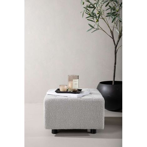 Bowie pouf ,repose-pieds   noir, grisclair.