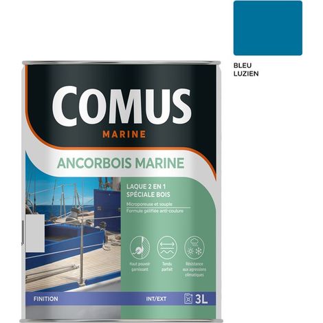 ANCORBOIS MARINE BLEU LUZIEN 3L Laque microporeuse pour la protection et la décoration des bois et dérivé (1/4)