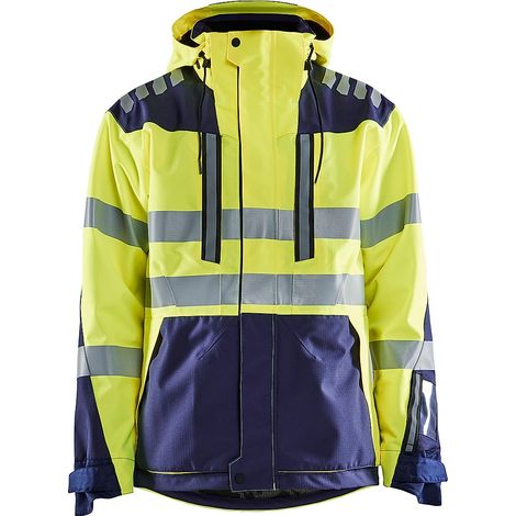Veste de travail hardshell stretch 2D haute visibilité 4496 - Jaune fluo/Marine XS