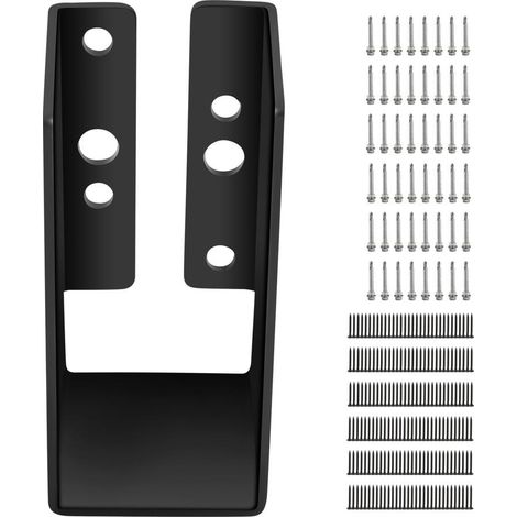 Support de Solive Dissimulé Connecteur Poutre Bois 51 x 102 mm Lot de 24 Sabot Invisible Acier Q235 Noir (1/5)