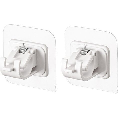 4 Pièces Support Tringle Rideaux sans Percage Plastique Crochet Rideau Adhesifs Porte-Tringles Support Rideau sans Percage Crochets pour la Maison,la Salle de Bain (1/5)