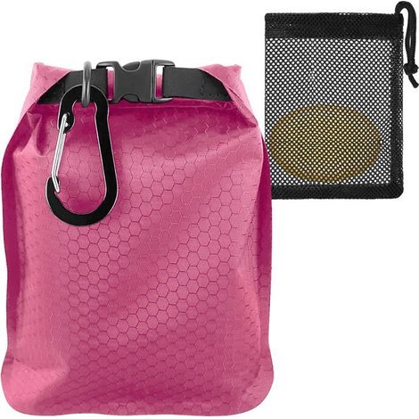 BelleRise - Sac Porte-Savon avec Filet à Savon et Mousqueton Sac à Savon Imperméable et Étanche à Séchage Rapide Ultra-léger (Rose) (1/5)