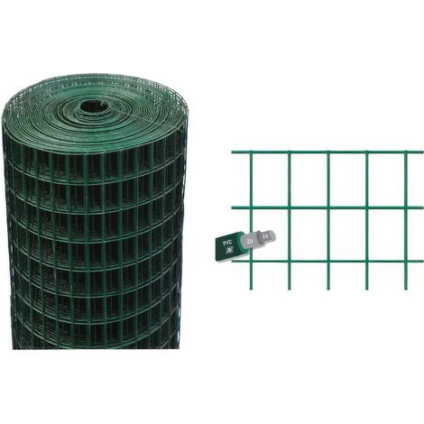 Grillage �lectrosoud� Plastifi� Vert Maille 76 x 51 mm Hauteur 100 cm Fil 2,2 mm Rouleau 25 m
