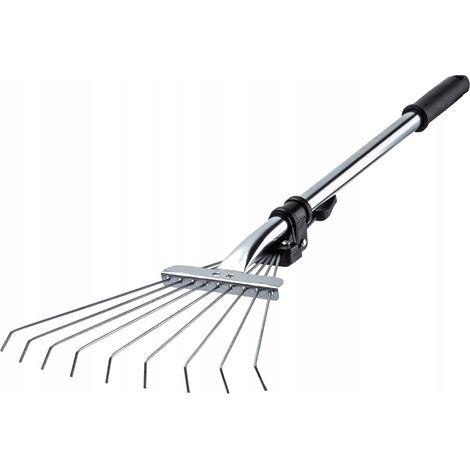 KADAX Rechen aus Metall, regulierbarer, 9 Zinken, 32 x 65 cm