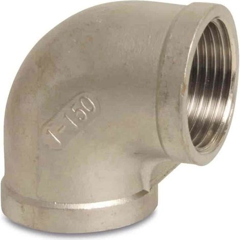 Coude Inox 90 Degrés, Raccord Fileté 1 1/2 Pouce
