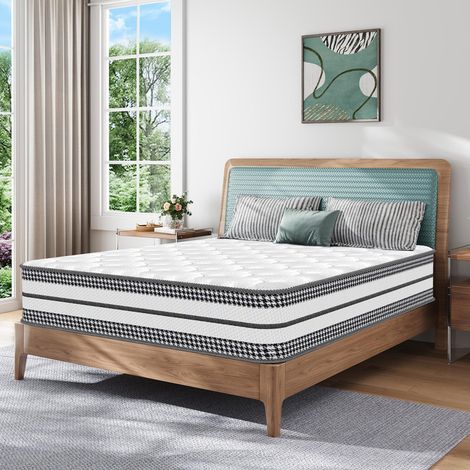 Matelas 90X200 cm, épaisseur 24 cm, combinaison de ressorts ensachés indépendants et de mousse à mémoire de forme, hypoallergénique, doux pour la peau, favorise un sommeil profond