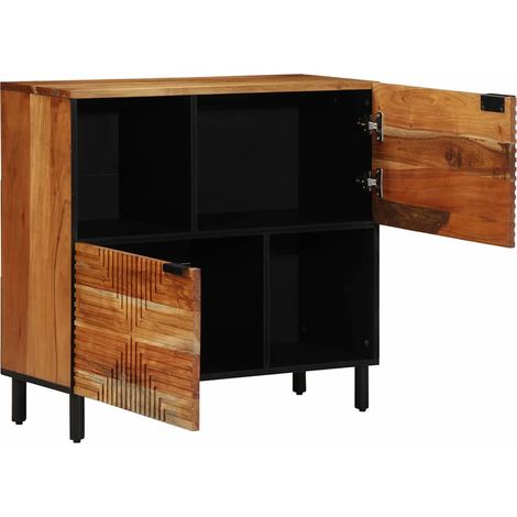 Maison La Vie - Buffet Salon Moderne - Meuble de rangement - avec porte Marron 80 x 33 x 75 cm Bois de mangue massif bu2106 (1/5)